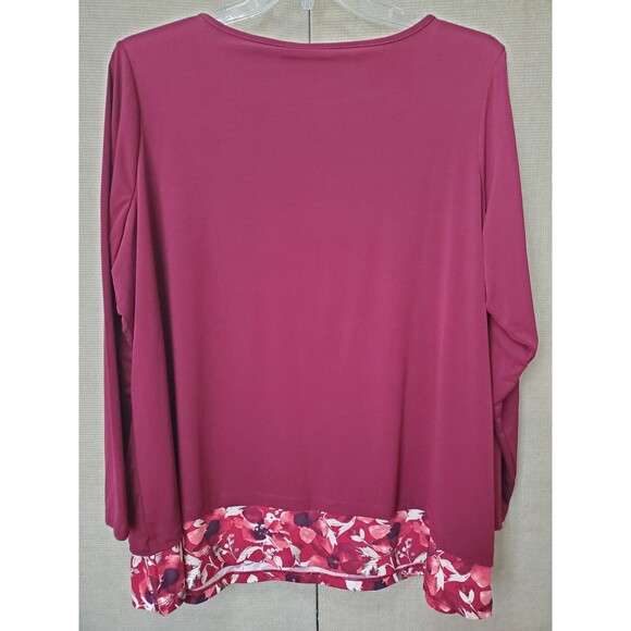 Susan Graver LiquidKnit Button-Trimmed Layered Look Tunic Size 2X - Picture 5 of 7